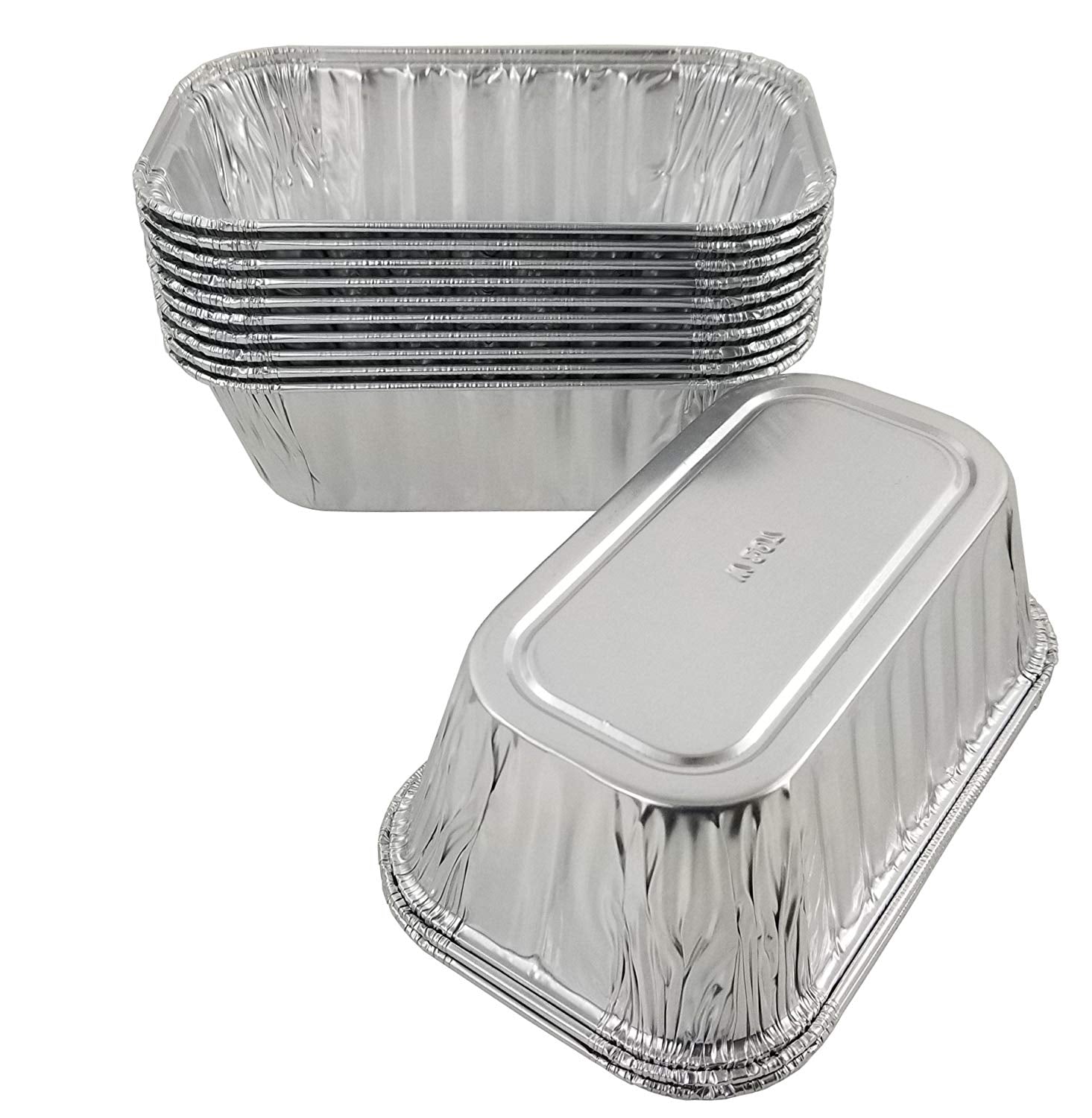 1lb Mini Loaf Baking Pans Disposable Aluminum Foil Small Bread Tins 100 Pack
