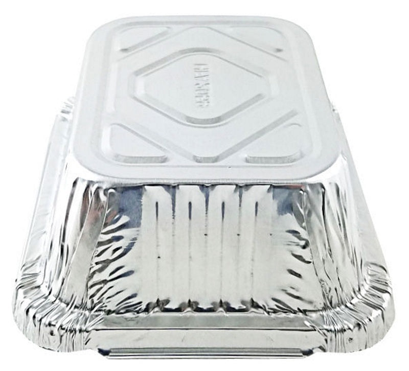 1 lb. aluminum foil take-out pan with plastic lid #220P