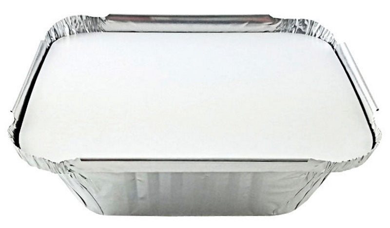 13 x 9 x 1.5 4 lb.Oblong Aluminum Pans with Flat Foil-Covered
