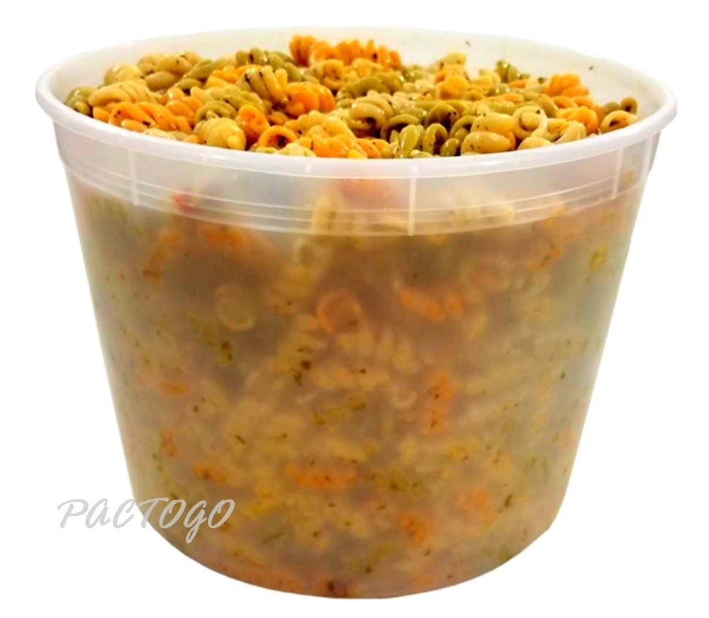 32 oz. Round Microwaveable Deli Container Combo Set (Clear) 48/PK –
