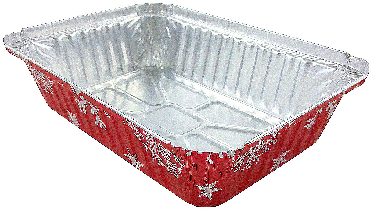 Durable 1 lb. Holiday Aluminum Foil Mini-Loaf Pan With High Dome Lid 100/CS