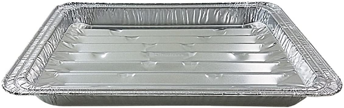 Stock Your Home Disposable Aluminum Foil Broiler Pan for Oven (25 Pack)  Sheet Pans for Grilling, Roasting Rack, Trays with Ribbed Surface for BBQ
