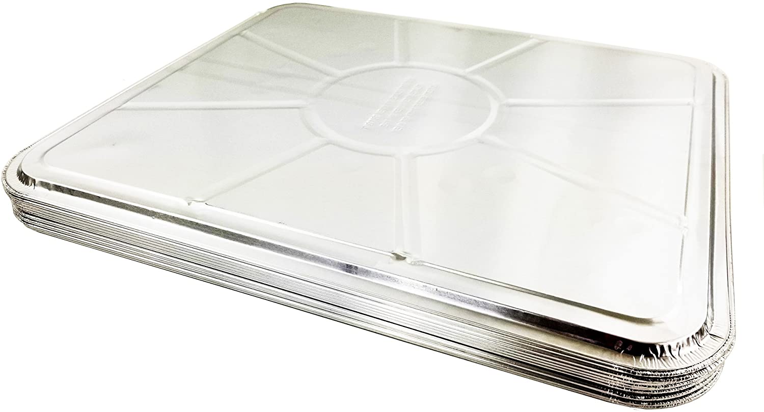 50 Pack Disposable Foil Oven Liners Aluminum 18 x 15 Silver Drip