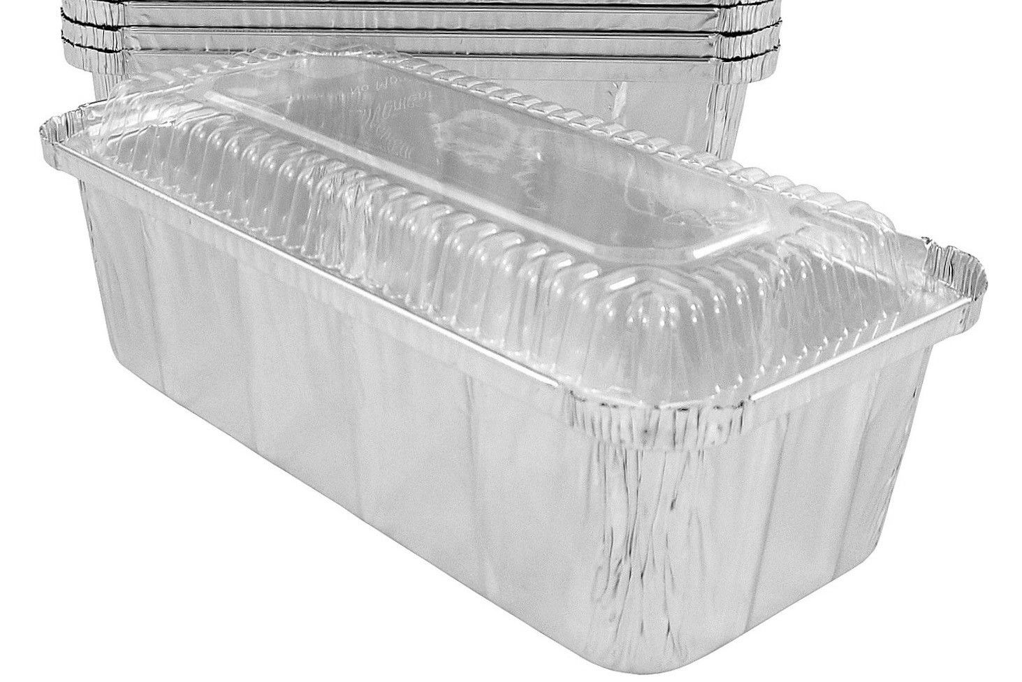 D & W Fine Pack 1 lb. Aluminum Mini Loaf Pan with Dome lid Combo - Case of  500 #15430P