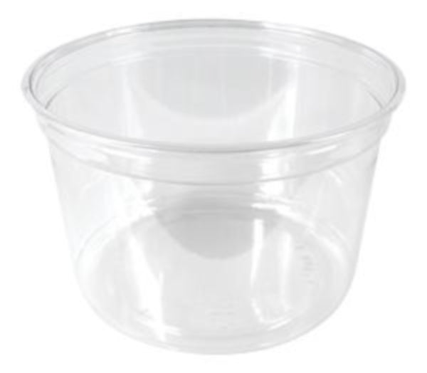 PCM 8 16 32 oz. Round Plastic Deli Soup Containers w/Lids