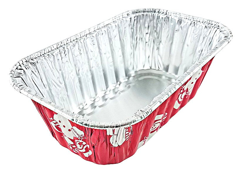 1 lb. Disposable Holiday Foil Loaf Pan with Dome Lid #9302X