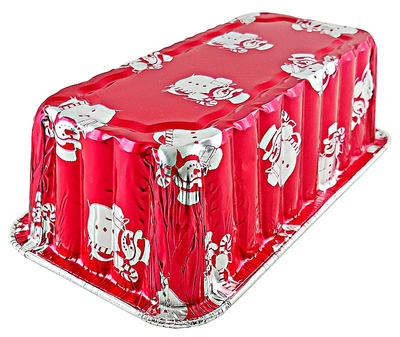 50 Pack Christmas Aluminum Foil Loaf Pans with Holiday Paper Lids