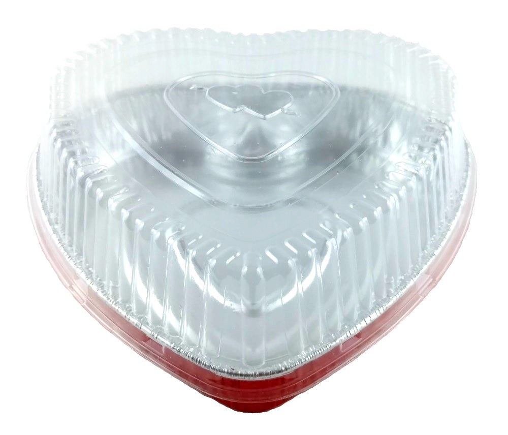 Qqdd Aluminum Foil Cake Pan Heart Shaped Cupcake Cup With Lids 100