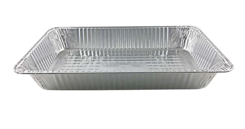 D&W Fine Pack Full Steam Table Medium Depth Aluminum Pan, 20.75 inch x 12.81 inch x 2.18 inch | 50/Case