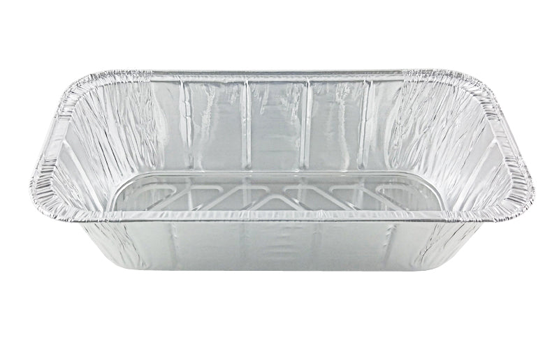 Pactiv Ribbed 1/3 Size Aluminum Bread Loaf Pan, 8.04 x 5.9 x 3 inch 