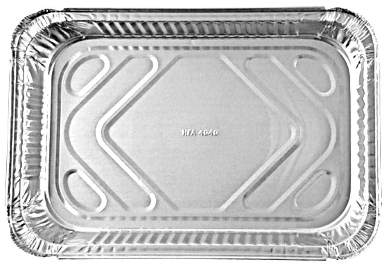 3 lb. Oblong Entrée Take-Out Foil Pan w/Board Lid Combo Pack 100/CS –