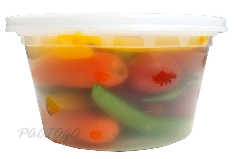32 oz. Round Microwaveable Deli Container Combo Pack (Clear) 240/CS