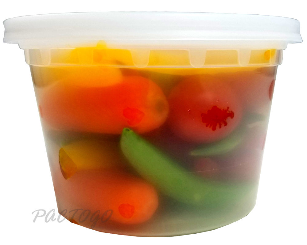 PAMI Deli Plastic Containers With Lids [48-Pack, 16oz] - Small