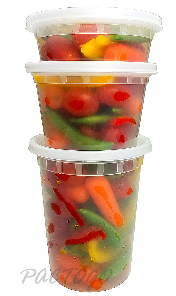 Deli Food Containers with Lids - (48 Sets) 24-32 Oz Quart Size
