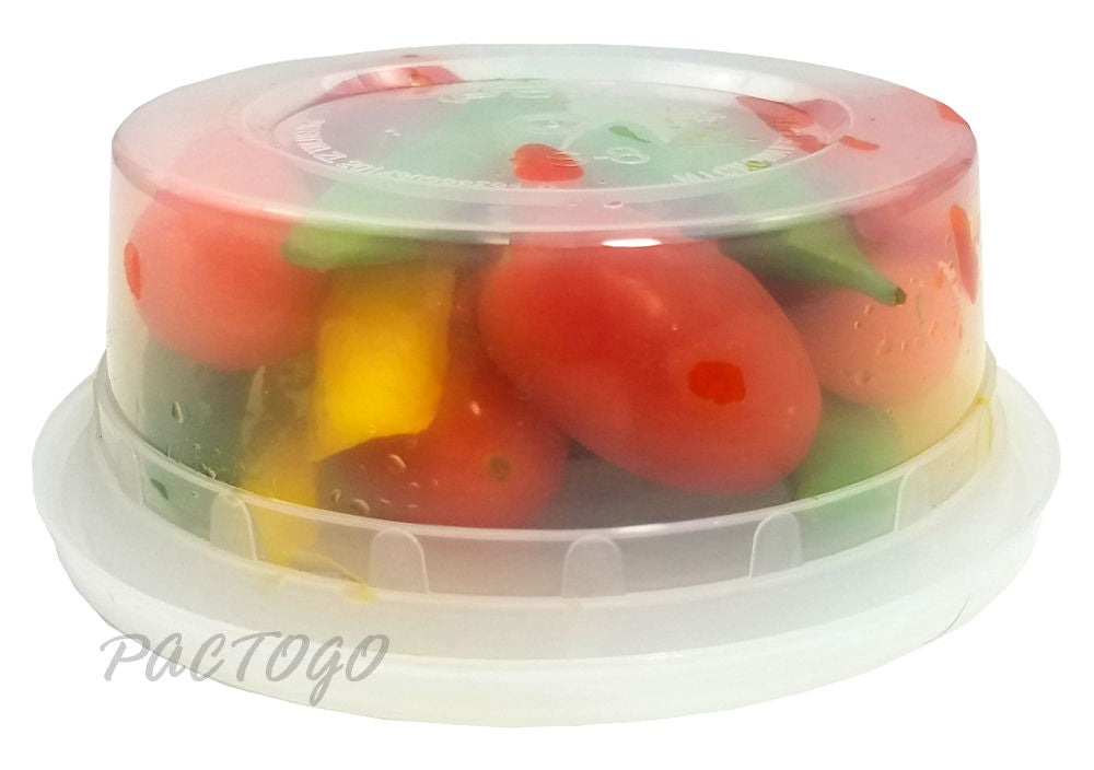 (240-Case) 8 oz Microwavable Clear Round Plastic Deli Food Container & Lid  Combo